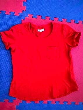 Style & Co. Vibrant Red Short Sleeve Pocket Tee